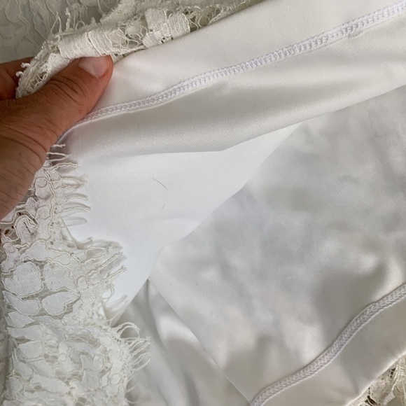 Lulus Romantic Heart White Lace Off the Shoulder‎ Dress prom bride-shower Small - Picture 14 of 14